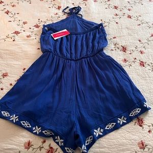 Halter top royal blue romper